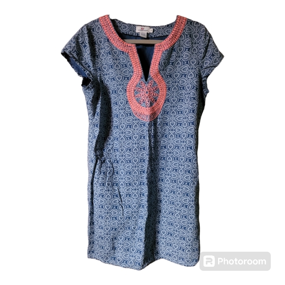 Vineyard Vines Summer shift linen blend beach vacation dress sz 12 - Picture 3 of 8